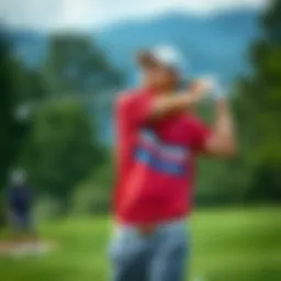 Cameron Young in action on the golf course, showcasing his unique swing technique